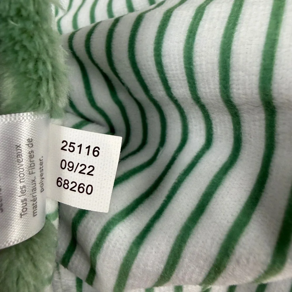 Carters Green Alligator Security Blanket Lovey Pacifier Holder Striped 68260